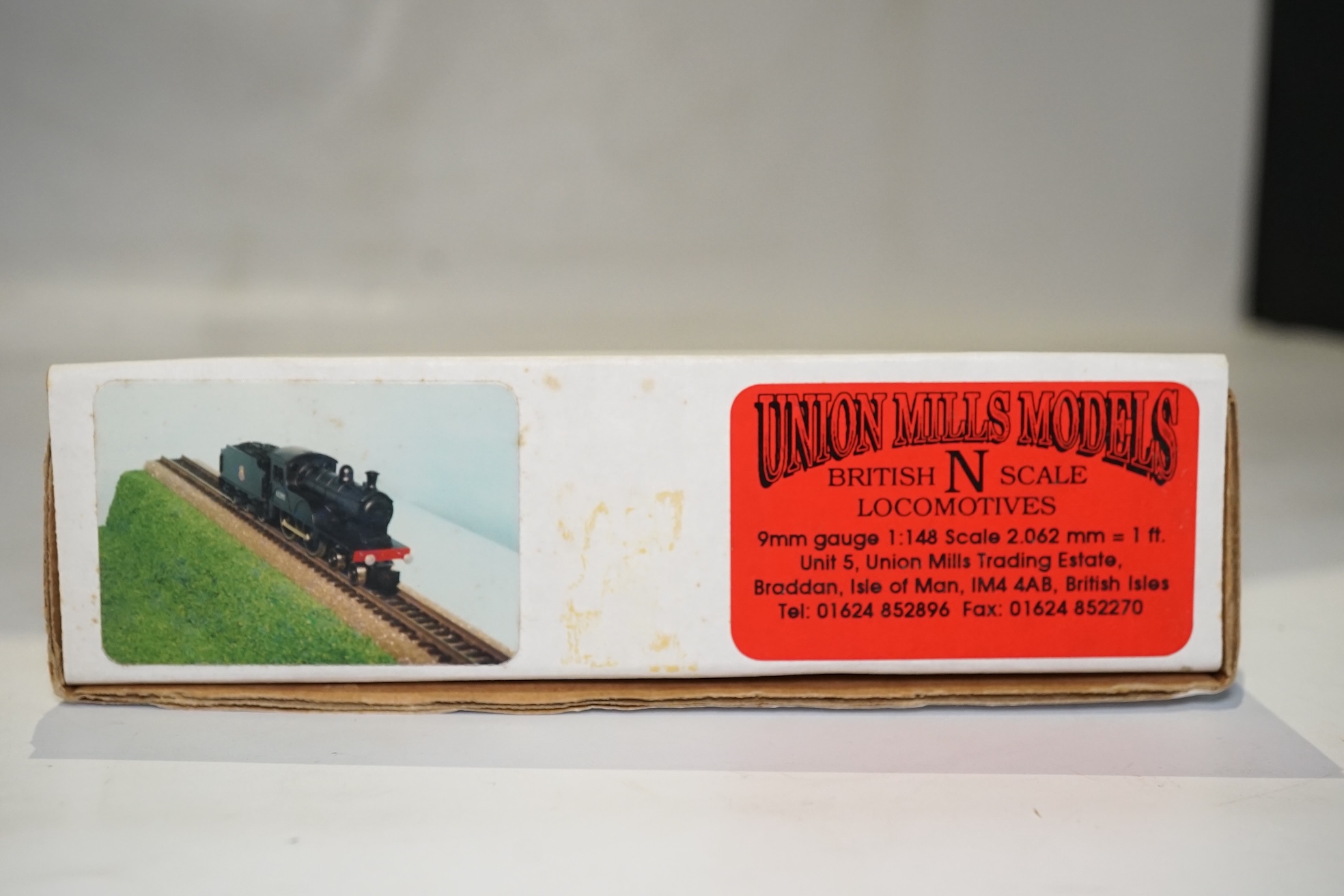 Three boxed Union Mills Models N gauge railway BR locomotives; a Class G2, 49078, a Class D20, 62395, and a Class 2P, 40323. Condition - good.